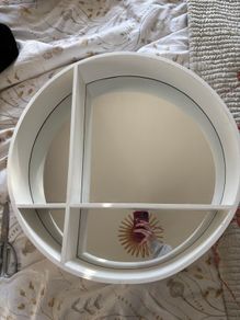 Round white mirror