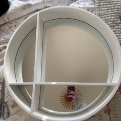 Round white mirror
