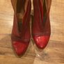Hispanitas Red Ankle Boots with patent toe detail - Size 39 Image 3