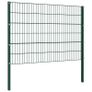 Fence Panel with Posts Iron 17x1.2 m Green Image 3