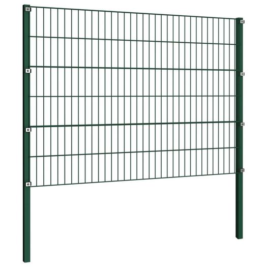 Fence Panel with Posts Iron Green