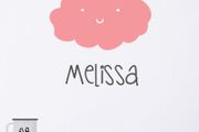 Child's Name Wall Decal, Personalised Name Stickers, Cloud Wall Decal, Personalized Name Decals, Baby Kids Room Decor, Nursery Wall Art