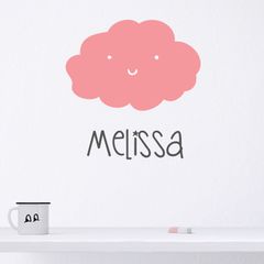 Child's Name Wall Decal, Personalised Name Stickers, Cloud Wall Decal, Personalized Name Decals, Baby Kids Room Decor, Nursery Wall Art