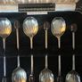 6 x Sheffield sterling Sliver Coffee Bean Spoons. Image 8