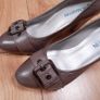 JB Martin Taupe Brown Leather Buckle Detail Heels Pumps Court Shoes 4UK/37EU Image 2