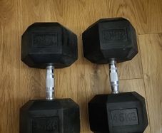 45 kg hex dumbells pair