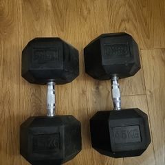 45 kg hex dumbells pair
