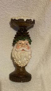 Pine Cone Santa candle holder. H x 26cm, W x 8cm.New