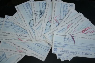 Vintage Cheque Forms - Used - Allied Irish Bank
