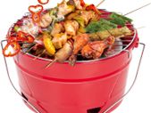 Charcoal Barbecues, Uten Portable BBQ Grill, Premium Charcoal Grill Table Grill Stainless Steel Barbecue Charcoal Grill for Outdoor Camping Red