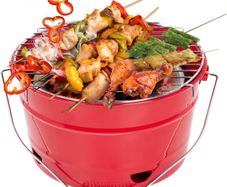 Charcoal Barbecues, Uten Portable BBQ Grill, Premium Charcoal Grill Table Grill Stainless Steel Barbecue Charcoal Grill for Outdoor Camping Red