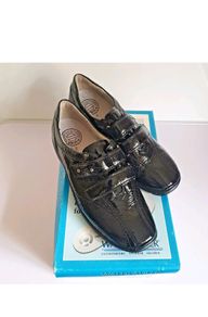 Waldlaufer Henni Black Patent Leather Comfort Shoes UK 3.5 Wide Fit BNIB  CAN POST