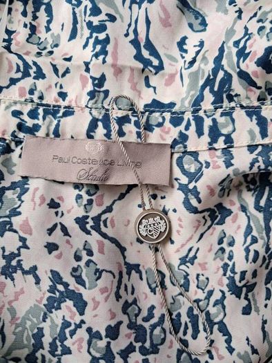 Paul Costelloe abstract pastel satin blouse NWoT