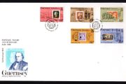 1990 Guernsey 150th Anniversary of the Penny Black Commemorative Stamps Official First Day Cover (FDC)