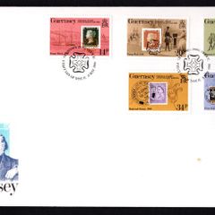 1990 Guernsey 150th Anniversary of the Penny Black Commemorative Stamps Official First Day Cover (FDC)