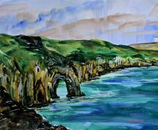 Antrim coast watercolour