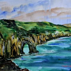 Antrim coast watercolour