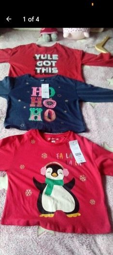 girls Christmas tops aged 6-7 all new