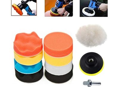 11pcs Car Polishing Sponge Pads Kit Foam Pad Buffer Kit Polishing Machine Wax Pads for Auto Motorcycle motor vehicle Removes Scratches