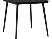 Garden Dining Table Black 80x80x74 cm Steel and Glass