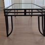 Black Metal Coffee Table with Glass Top Image 2
