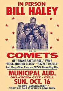 Bill Haley and the Comets 1960 - Oklahoma City Concert Poster Repro.. A3 size repro..