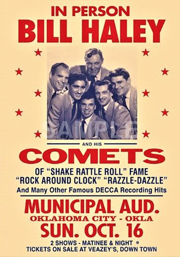 Bill Haley and the Comets 1960 - Oklahoma City Concert Poster Repro.. A3 size repro..