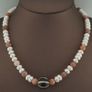 Authentic Fresh Water Pearls & Moon Stone With Melon Shape Agate Gemstone Pendant Necklace Image 10