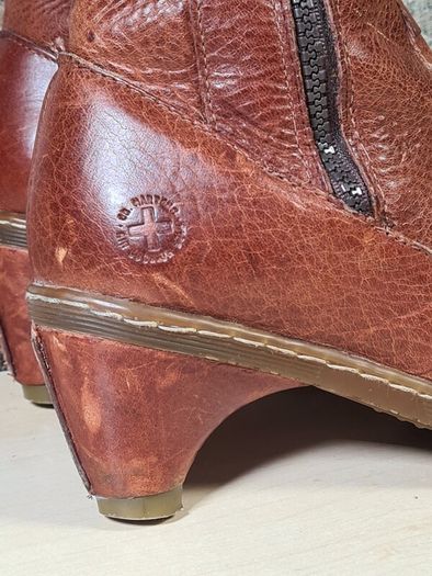 Vintage womens Dr Martens 11436 brown leather heeled riding boots knee high Size Uk 4 EU 37