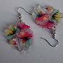 Vibrant Poppy Blossom Watercolour Earrings Image 4