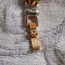 Bracelet & Clip on Brooch Set, Silver, Gold & Vibrant Teal in Colour Image 10