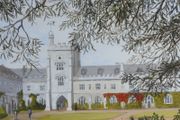 UCC Tower and Quad - Limited Edition Signed Watercolour Print by Irish Artist Anna O'Hara | High-Quality Watercolour Reproduction | Last Print Available