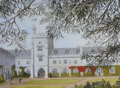 UCC Tower and Quad - Limited Edition Signed Watercolour Print by Irish Artist Anna O'Hara | High-Quality Watercolour Reproduction | Last Print Available