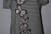 G.W long sequin srtiped top size UK14 EU42 Postage included