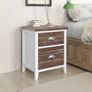 Nightstand 2 pcs with 2 Drawers Brown and White Image 2