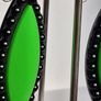 Neon Fluorescent Green & Black Marquis Studded Earrings Image 6