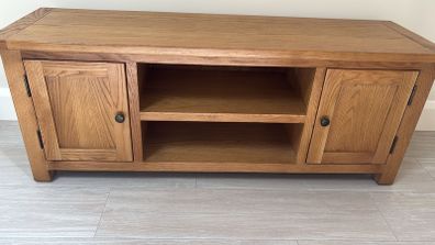 solid oak tv unit