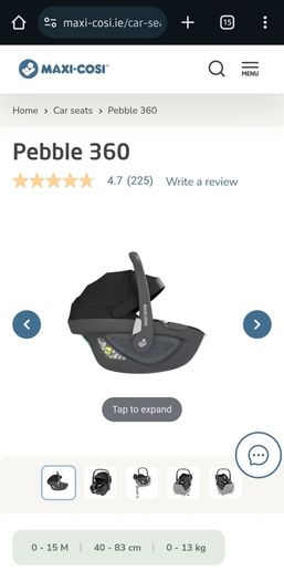 Maxi Cosi Pebble 360 Infant Carseat (Base NOT included)