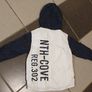 Age: 1.5 / 2 Years - A Lovely Navy n White Hooded Jacket - Zip Closing Image 5