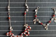 Necklace and bracelet stones silver set