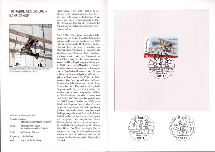 2008 Bundes Republic Deutschland (Germany) Federal Annual Stamp EFT Collection 2008. Includes 49 images of contents