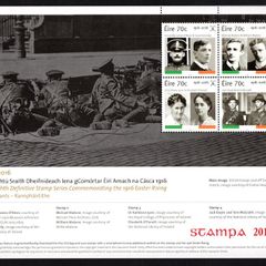 2018 Ireland Stampa Members Souvenir on 1916 Rising Centenary sheet of participants Commemorative Stamps Miniature Sheet Overprinted for Stampa Mint Never Hinged (MNH)