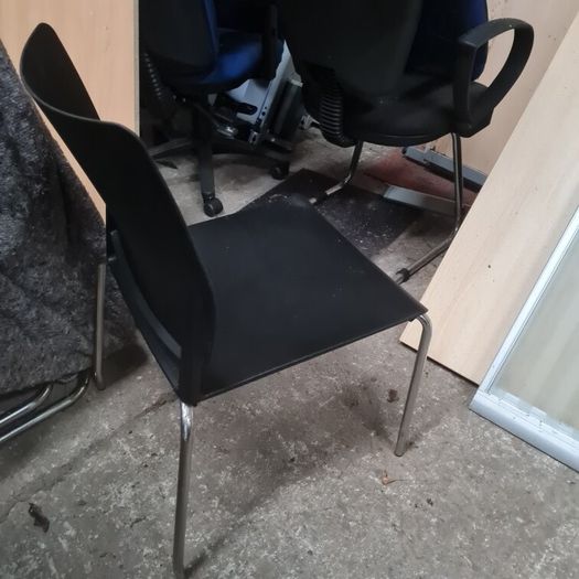 8 x Black canteen/cafe chairs