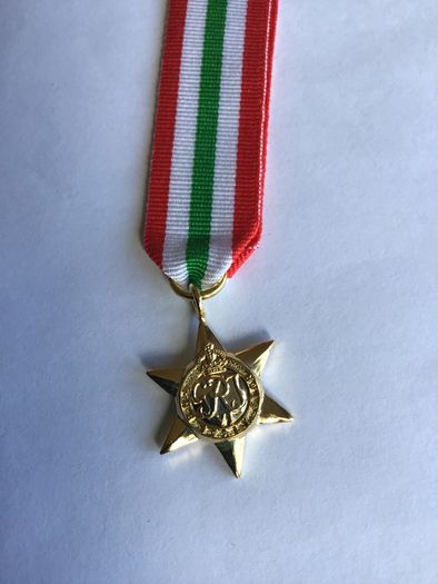 Ww2 British Military Campaign Award - Minature Italy Star Medal