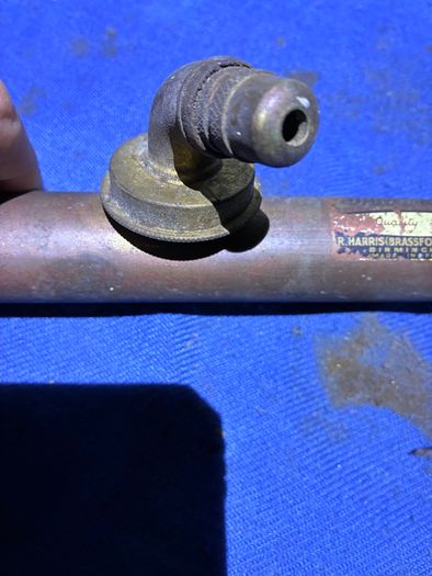Vintage mid century Brass Garden Sprayer with Wooden Handle