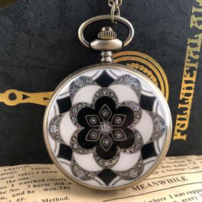 Vintage Style Victorian Enamel Pocket Watch