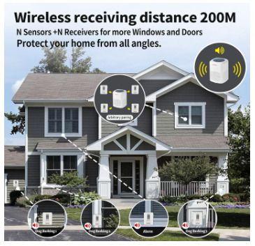 Pir Motion Detector Doorbell with Dog Bark Alarm