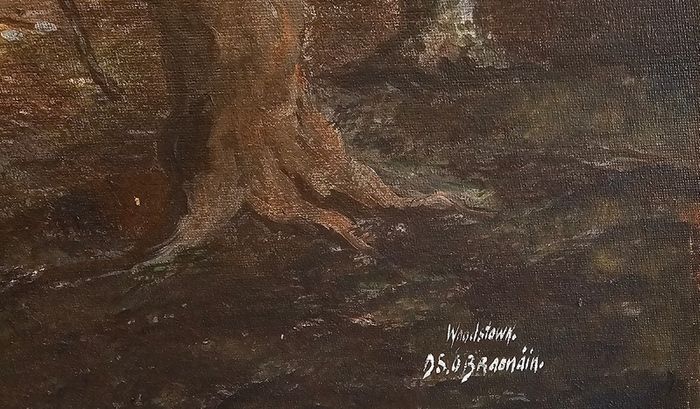 Danny Brennan,Beautiful Original Irish Landscape Painting in Frame  "On the Bank at Woodstown, Co. Waterford"