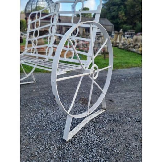 Cart Wheel Bench White KAS1357