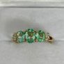 Silver ring with emeralds Image 4